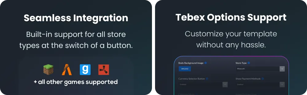 Seamless Integration and Tebex Options