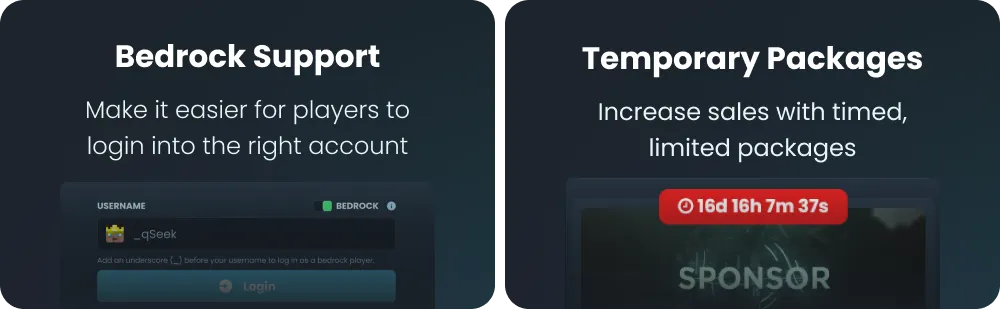 Bedrock Support and Temporary Packages