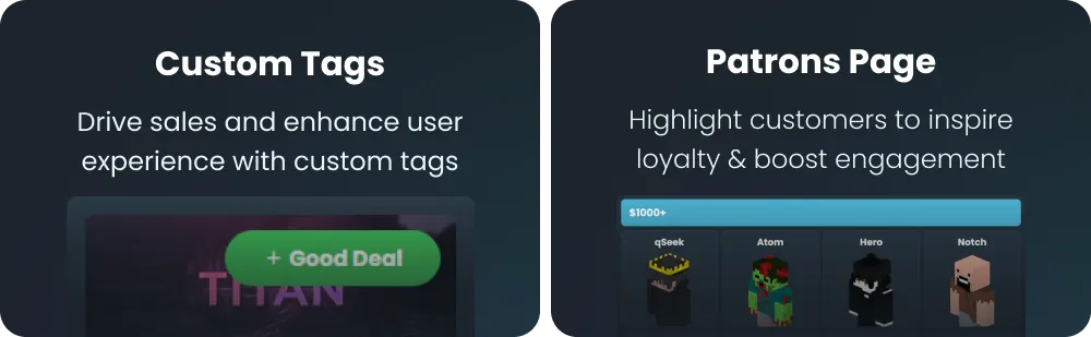 Custom Tags and Patrons Page